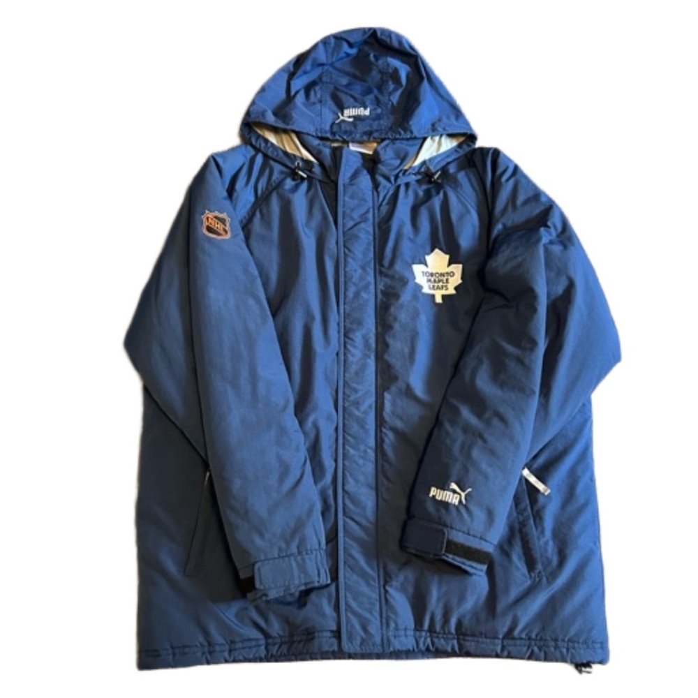 Vintage Puma NHL Toronto Maple Leaf Winter Hooded Jacket Size Large Read - Picture 3 of 15